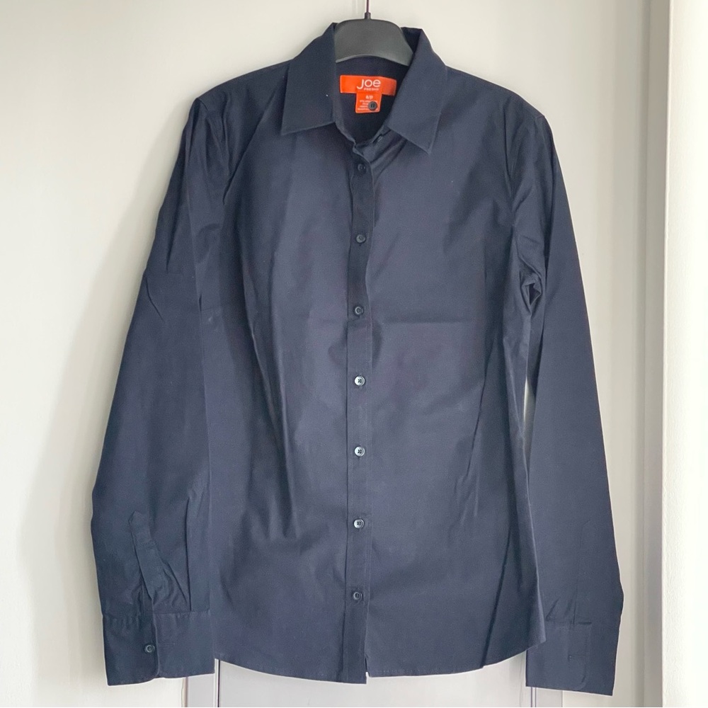💗 JOE FRESH Navy Button Down Long Sleeve Women’s Shirt